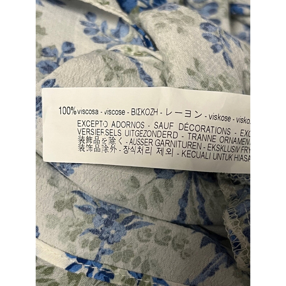 Zara Trafaluc White Blue Floral Romper Dress Size Medium - Picture 7 of 7
